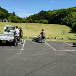 男女岳ダム公園の芝刈り