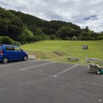 男女岳ダム公園の芝刈り